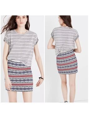 MADEWELL Jacquard Printed Gamine Mini Skirt